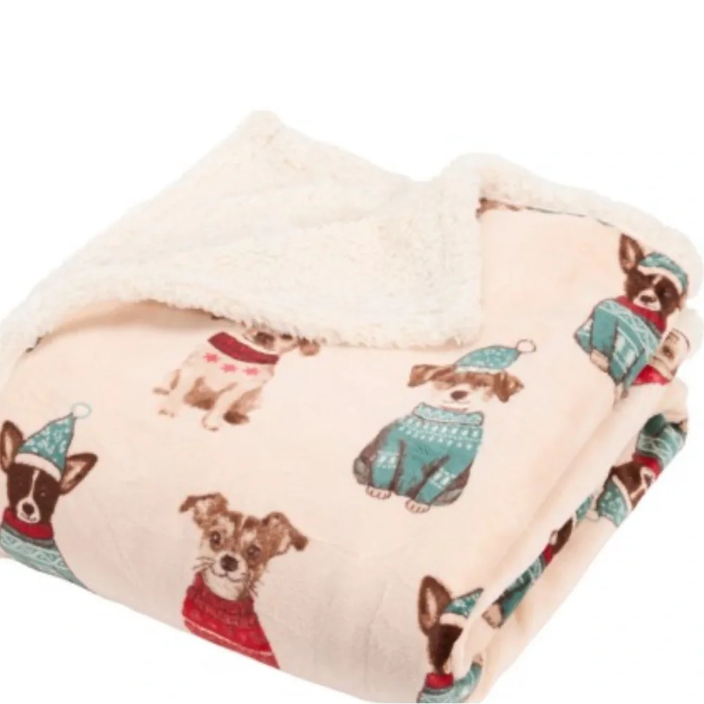 Canine Creations Micro Sherpa Fleece Pet Throw Blanket - Waterproof, 60x70”